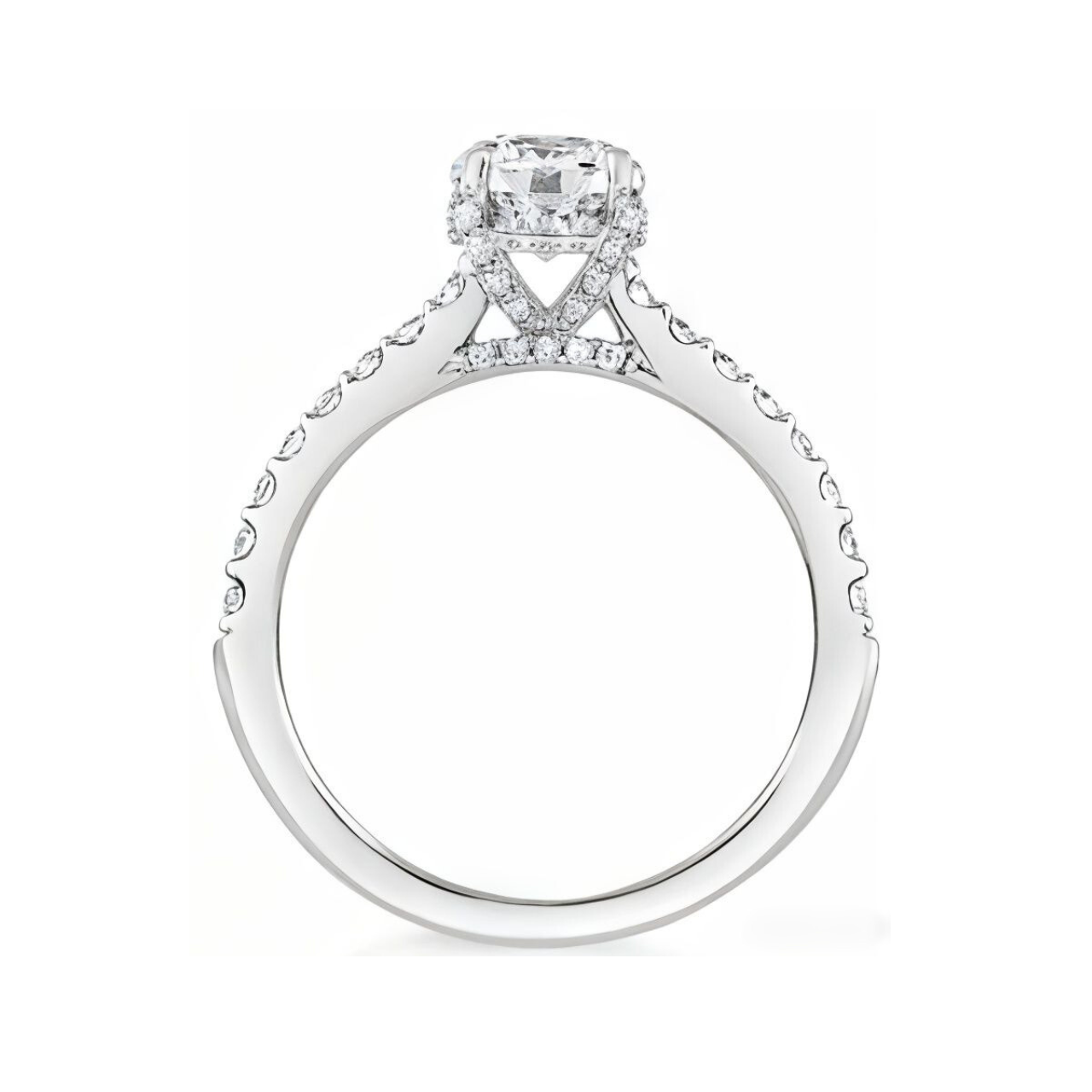 2.31 ctw Hidden Halo Round Engagement Ring - ForevrGold | Los Angeles