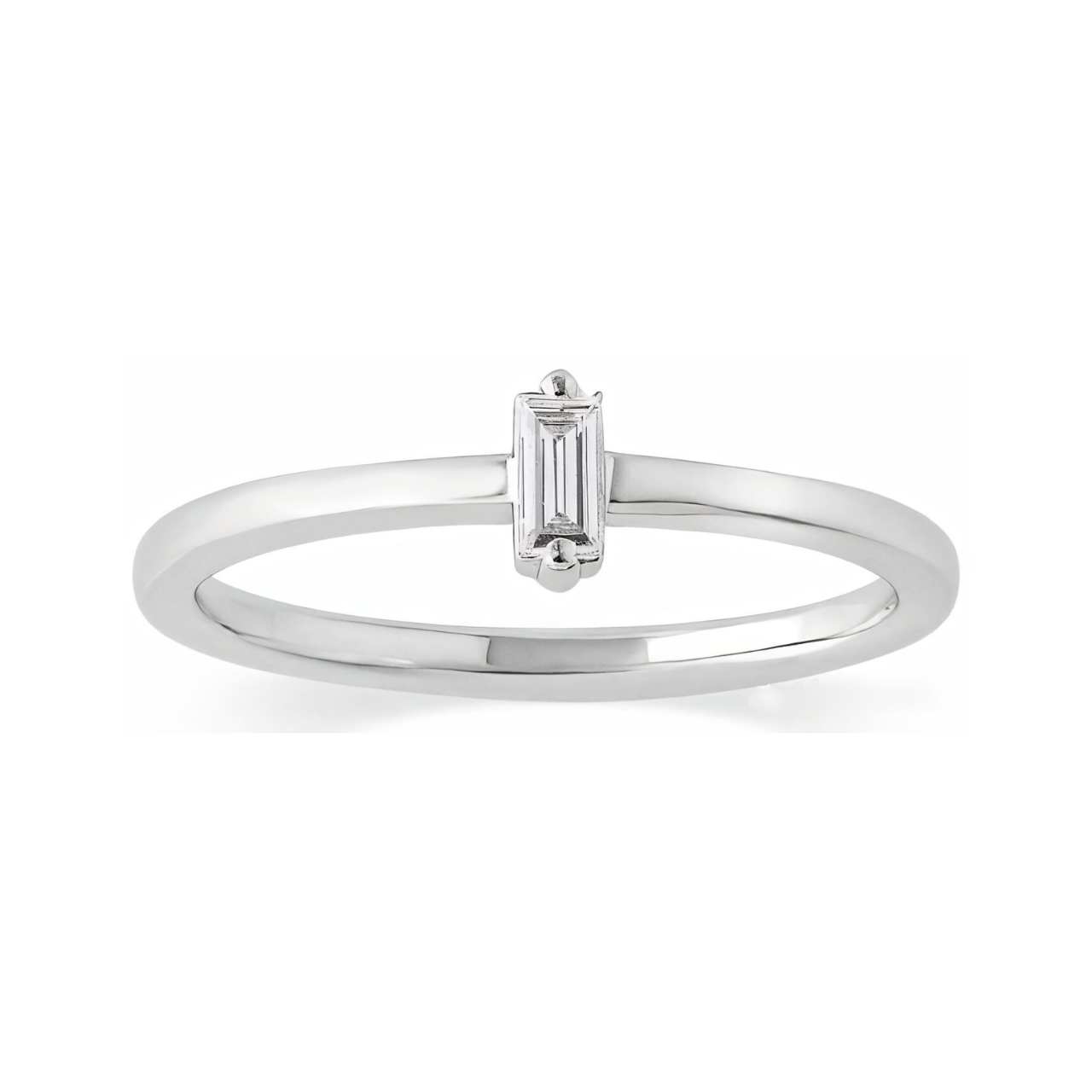 Mini Baguette Solitaire Band - ForevrGold | Los Angeles