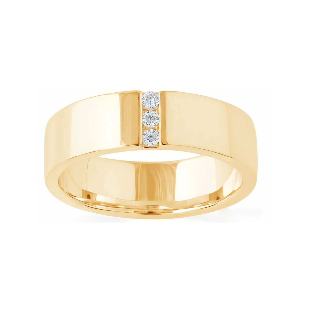 Three Stone Wide Band - ForevrGold | Los Angeles