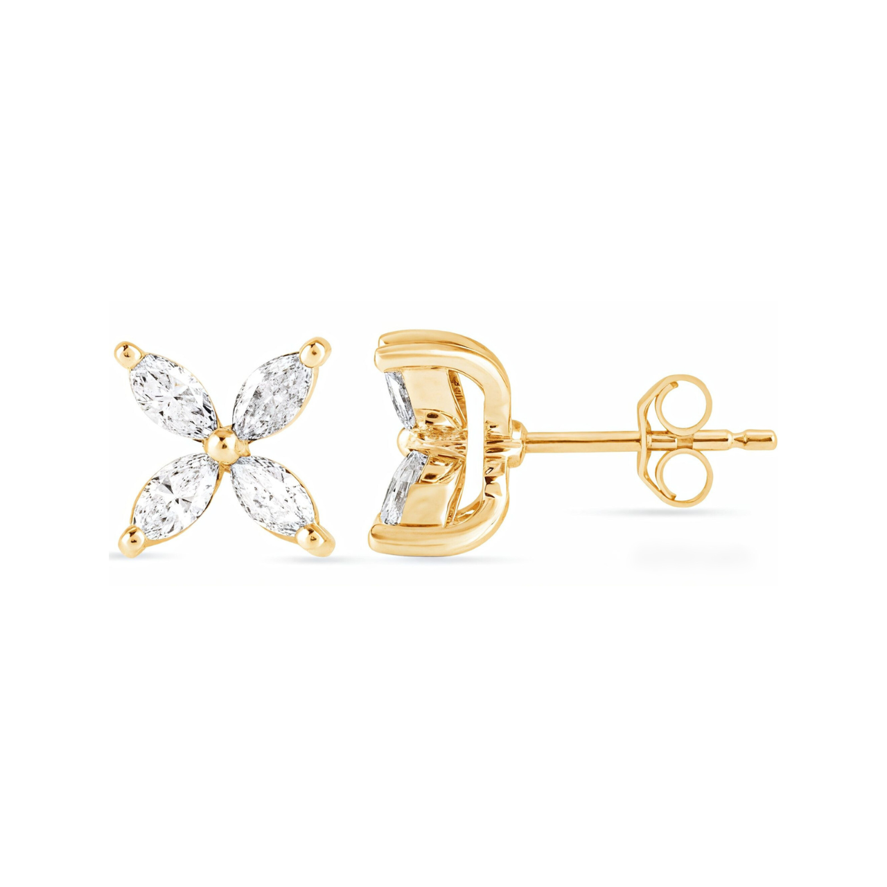 Marquise Flower Studs - ForevrGold | Los Angeles