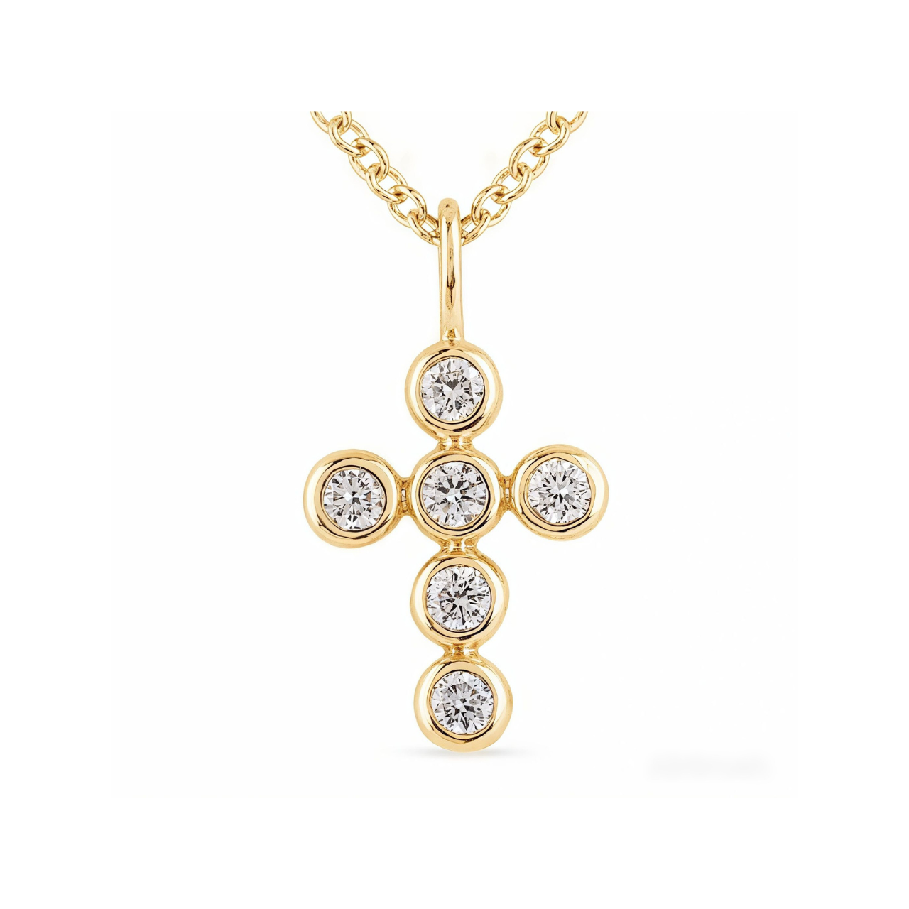 Mini Bezel Cross Chain Necklace - ForevrGold | Los Angeles