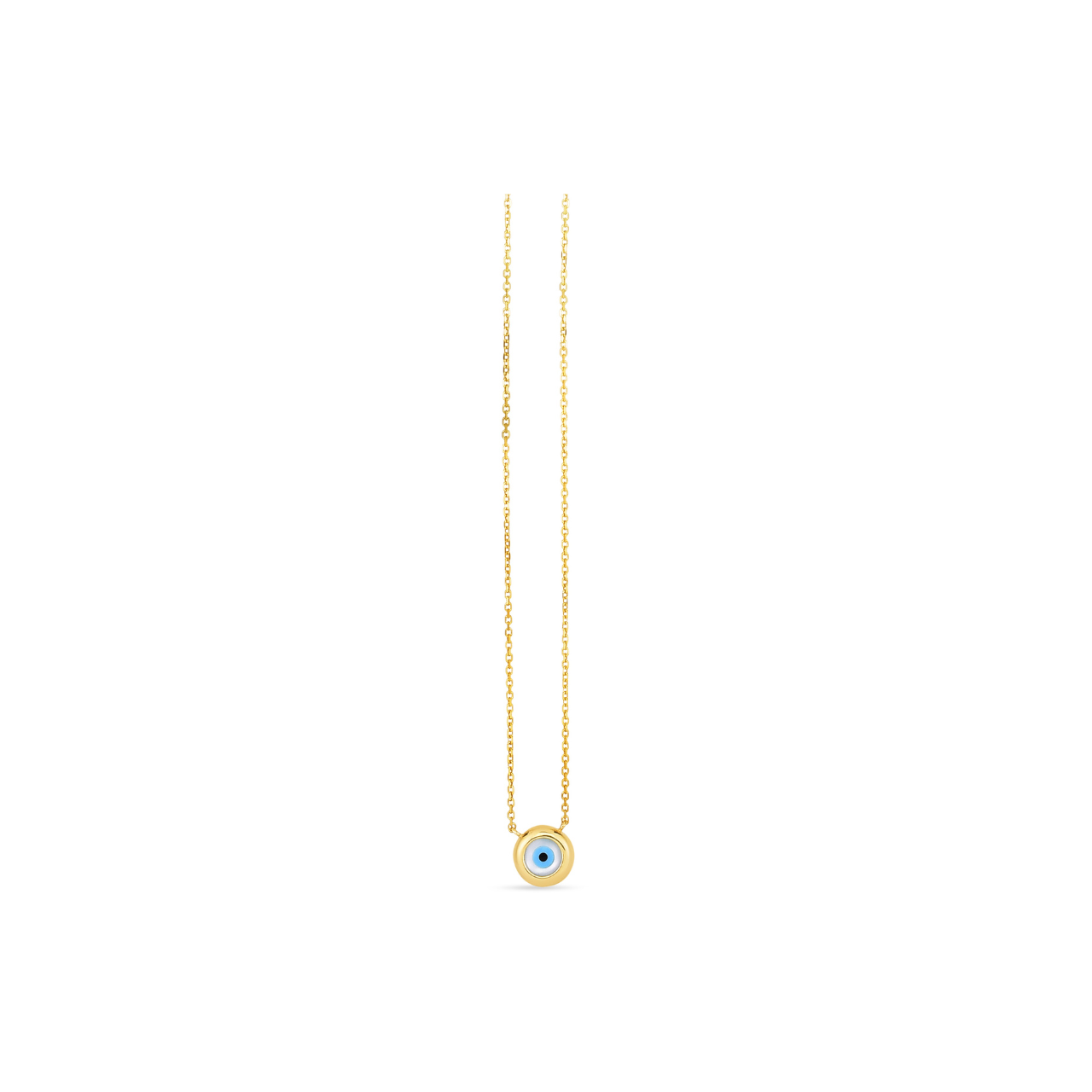 Mother Of Pearl Evil Eye Chain Necklace - ForevrGold | Los Angeles