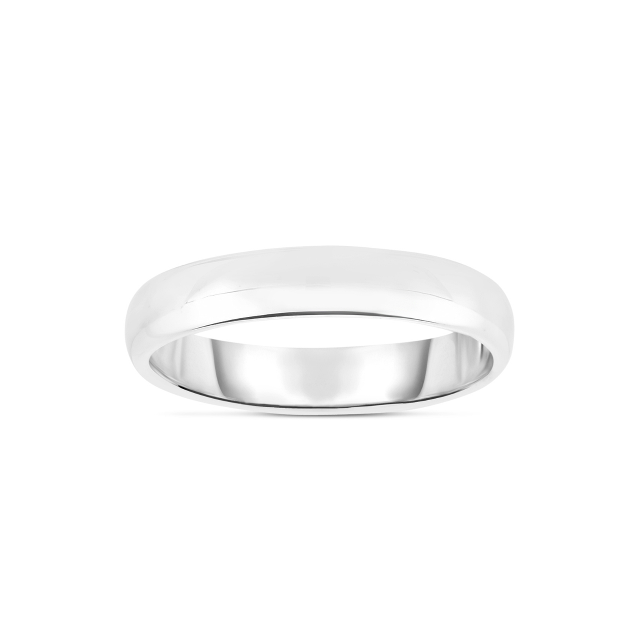 14K white gold 4mm classic wedding band