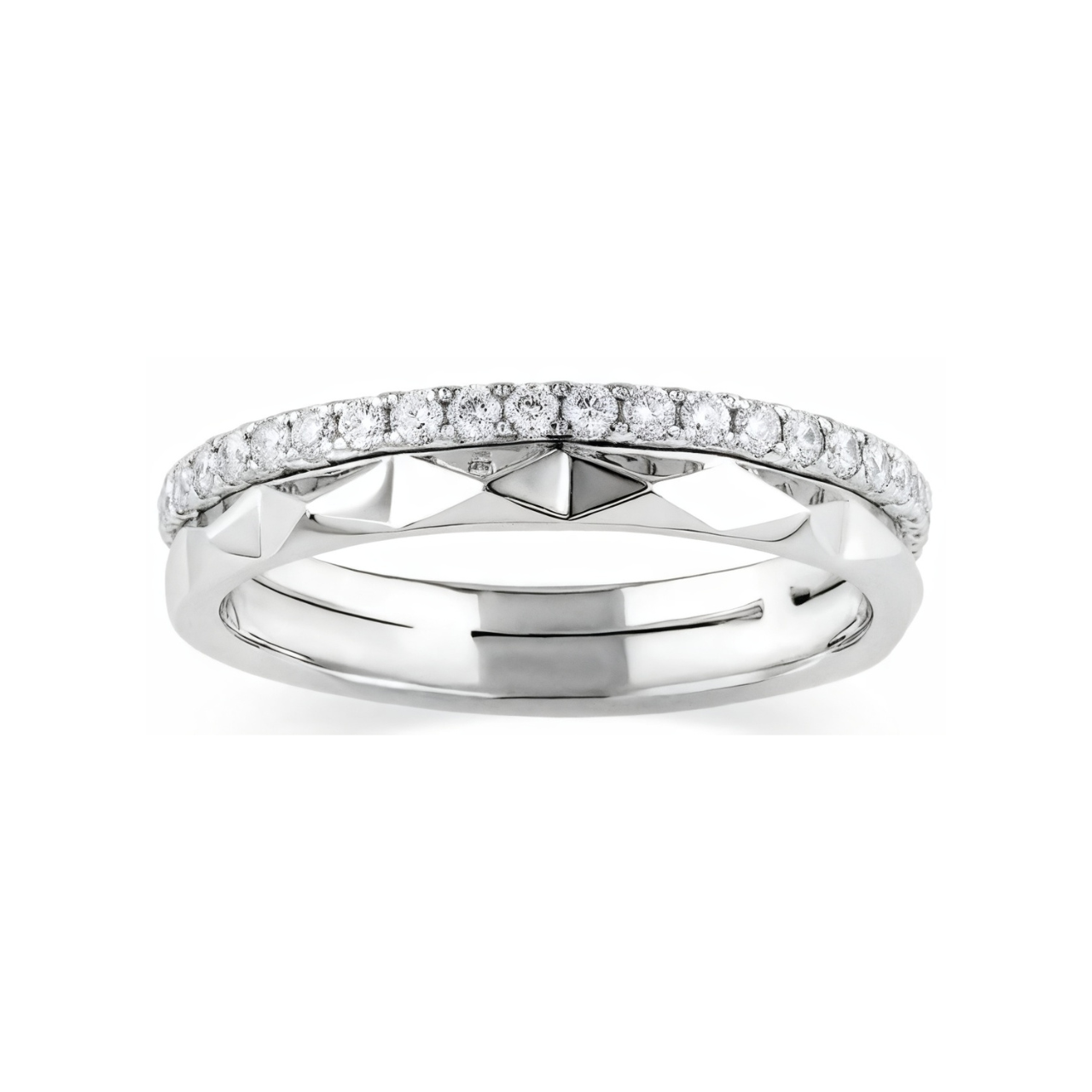 14K white gold wedding band ring