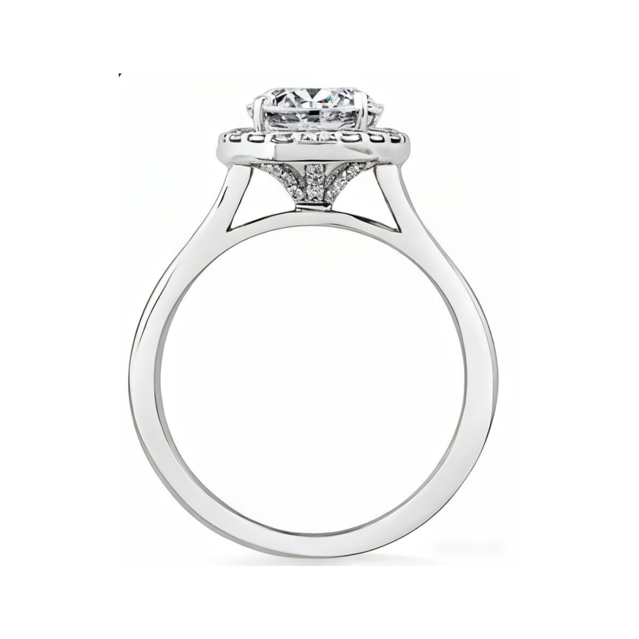 3.01 ctw Split Shank Halo Oval Engagement Ring - ForevrGold | Los Angeles