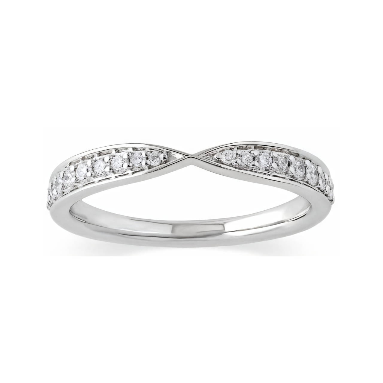 14K white gold wedding band ring