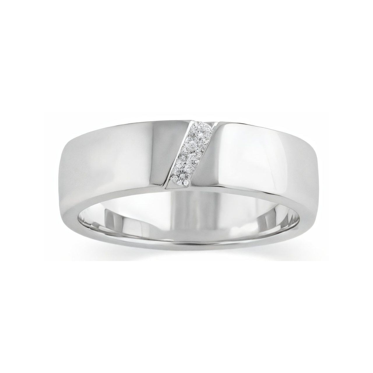 14K white gold wedding band ring