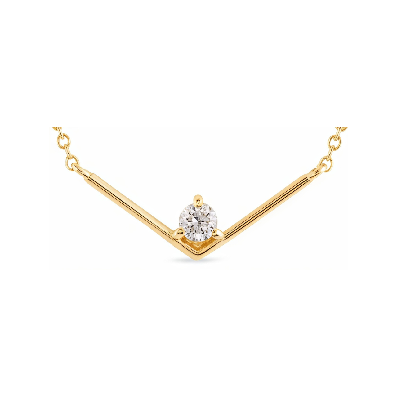 14K yellow gold diamond chain necklace