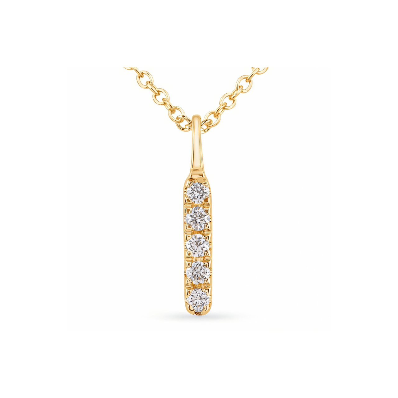 14K yellow gold diamond chain necklace