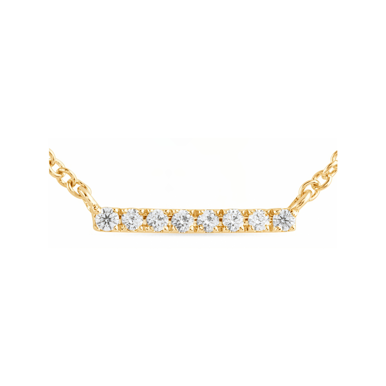 14K yellow gold diamond chain necklace