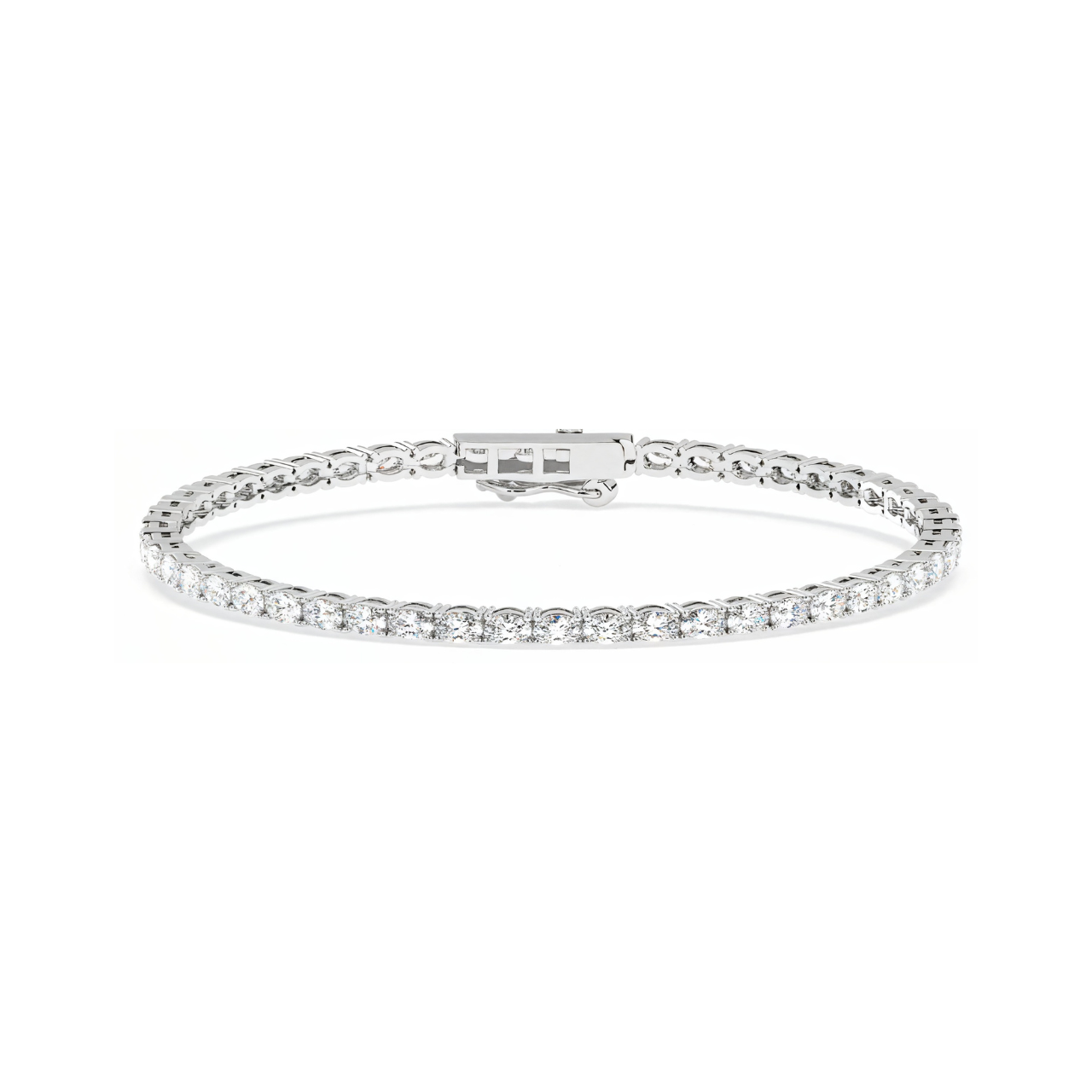 14k white gold Lab Grown Diamond Oval Tennis Bracelet 5 ctw