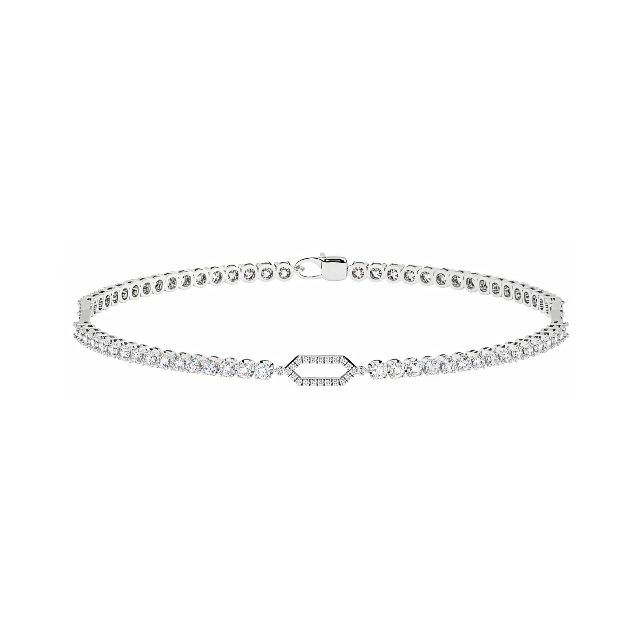 white gold, lab grown diamond tennis bracelet near colorless VS EF - ForevrGold | Los Angeles