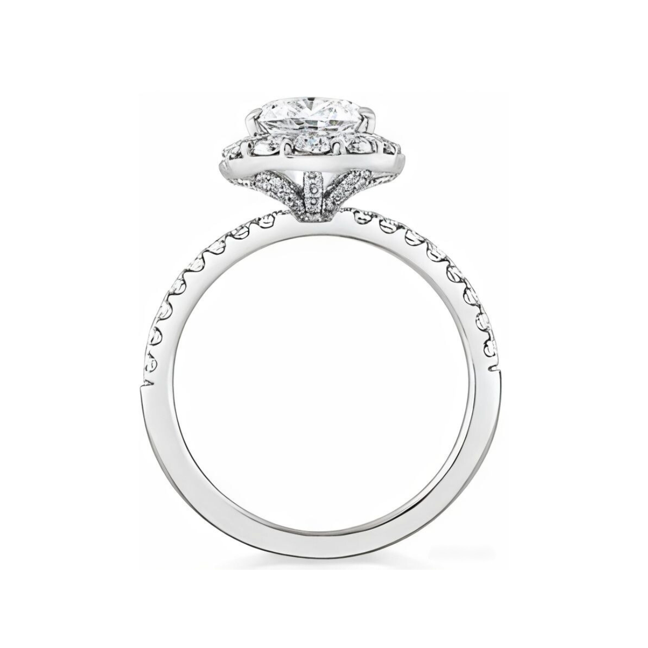 2.96 ctw Halo Oval Pave Engagement Ring - ForevrGold | Los Angeles