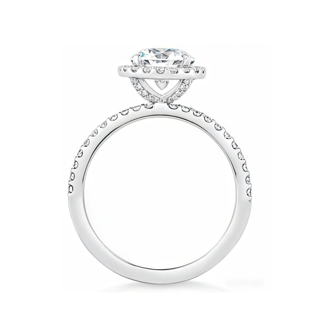 2.46 ctw Halo Pave Round Engagement Ring - ForevrGold | Los Angeles