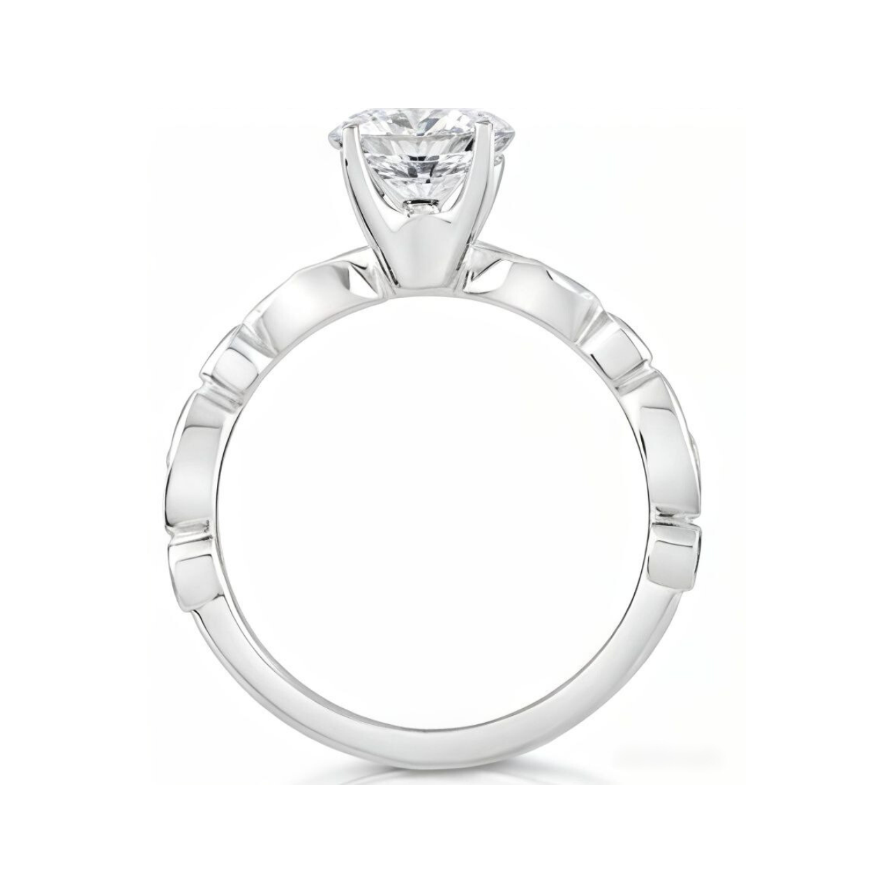 2.30 ctw Fashion Band Round Engagement Ring - ForevrGold | Los Angeles