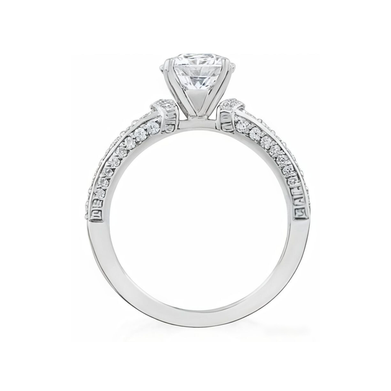 2.01 ctw Channel Shank Round Engagement Ring - ForevrGold | Los Angeles
