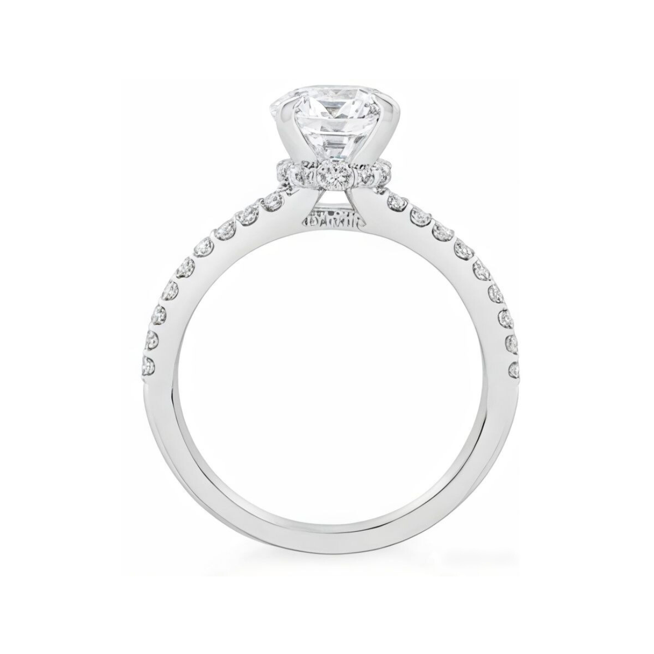 2.04 ctw Split Shank Pave Round Engagement Ring - ForevrGold | Los Angeles