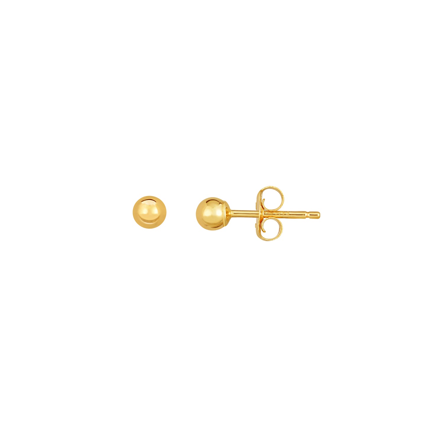 14K yellow gold ball stud earrings