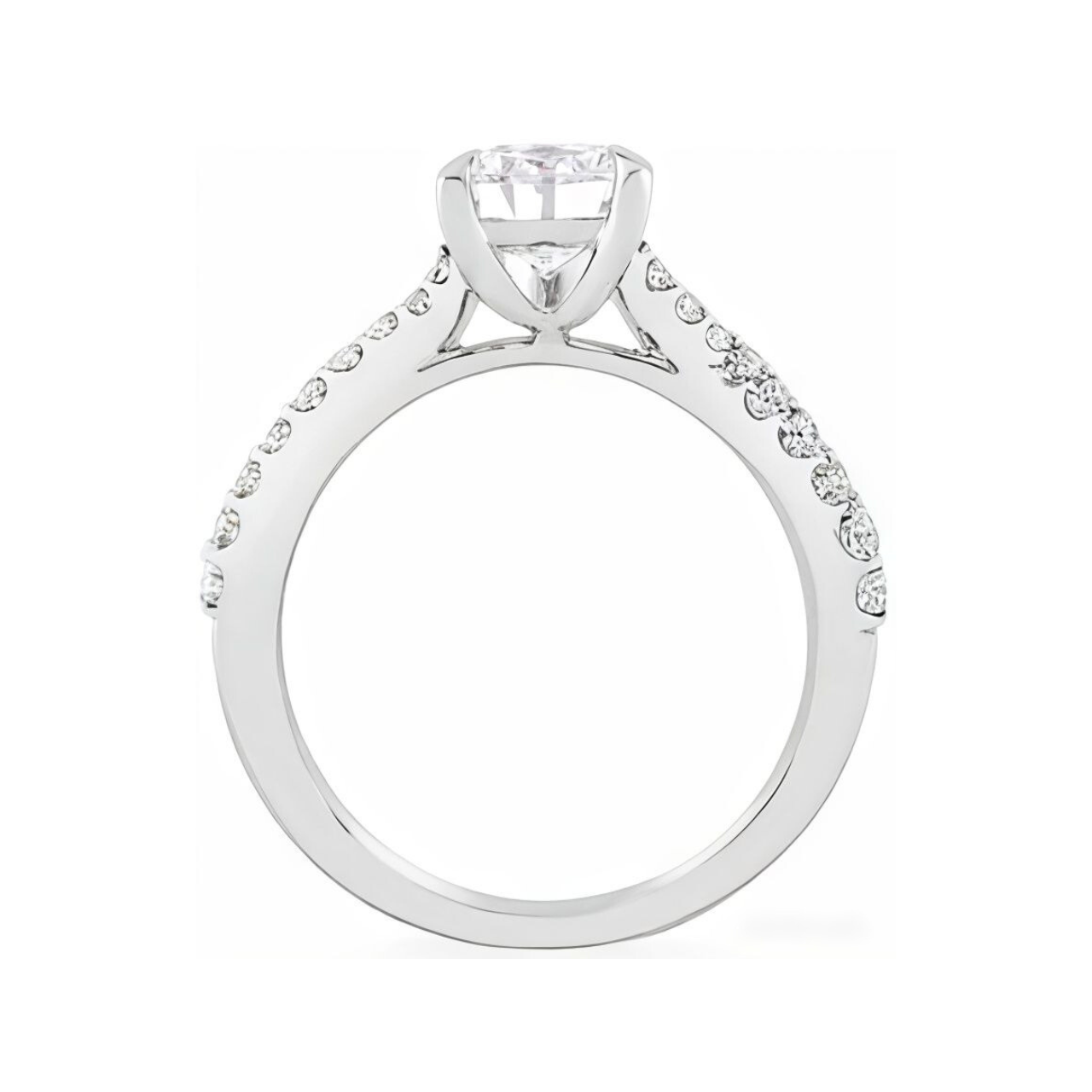 3.71 ctw Cross Band Pave Pear Engagement Ring - ForevrGold | Los Angeles