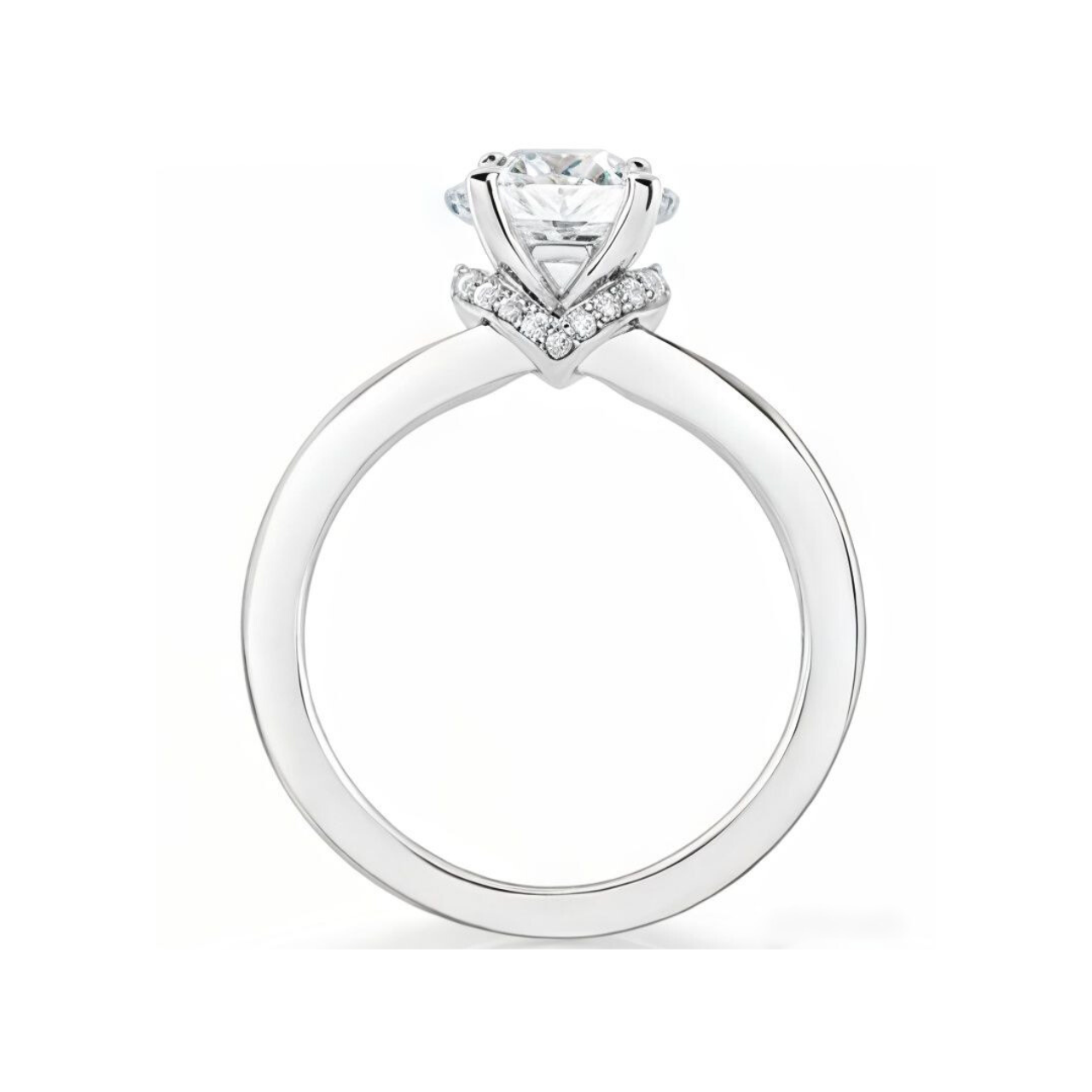 2.10 ctw Tapered Split Shank Round Engagement Ring - ForevrGold | Los Angeles