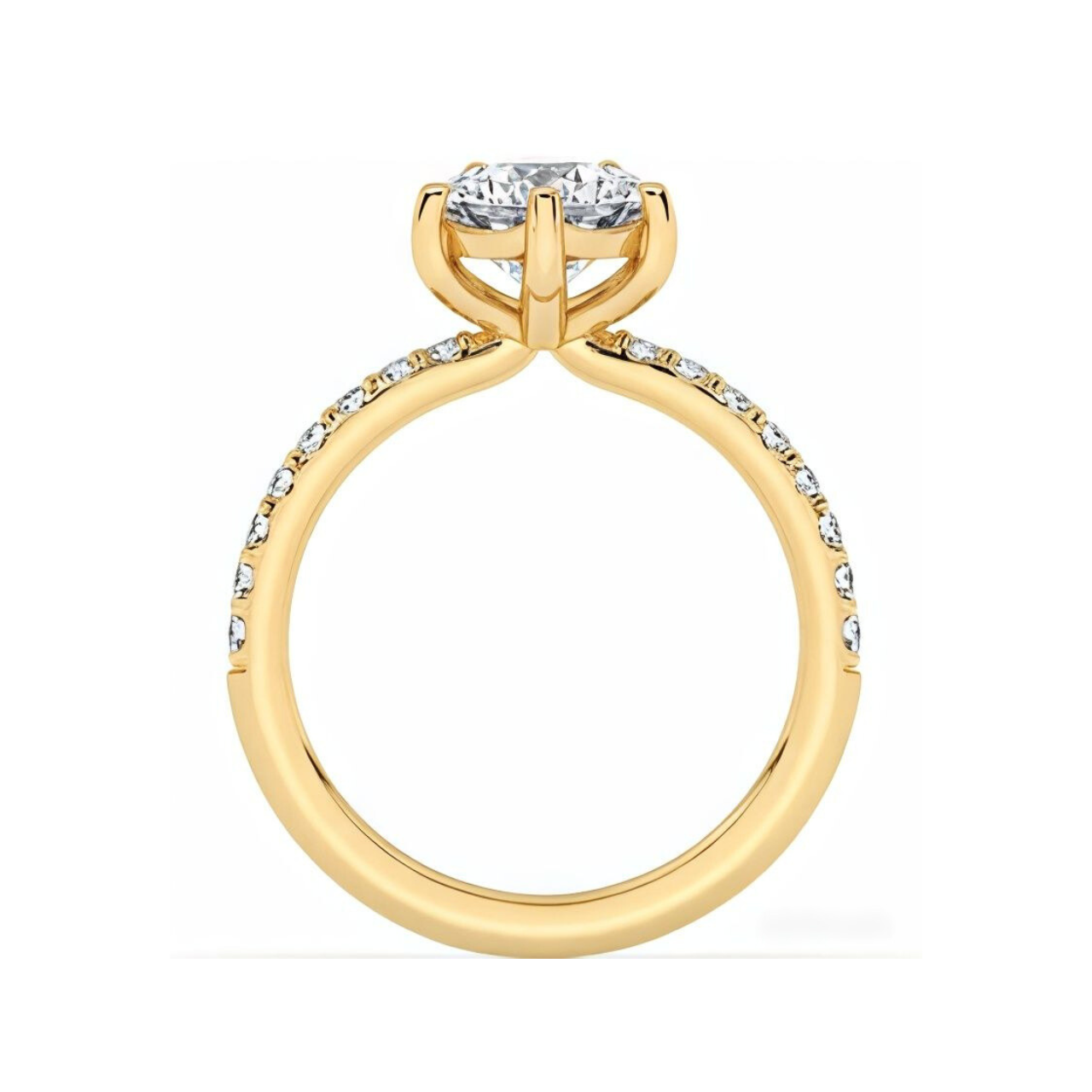 2.32 ctw Pave Six Prong Round Engagement Ring - ForevrGold | Los Angeles