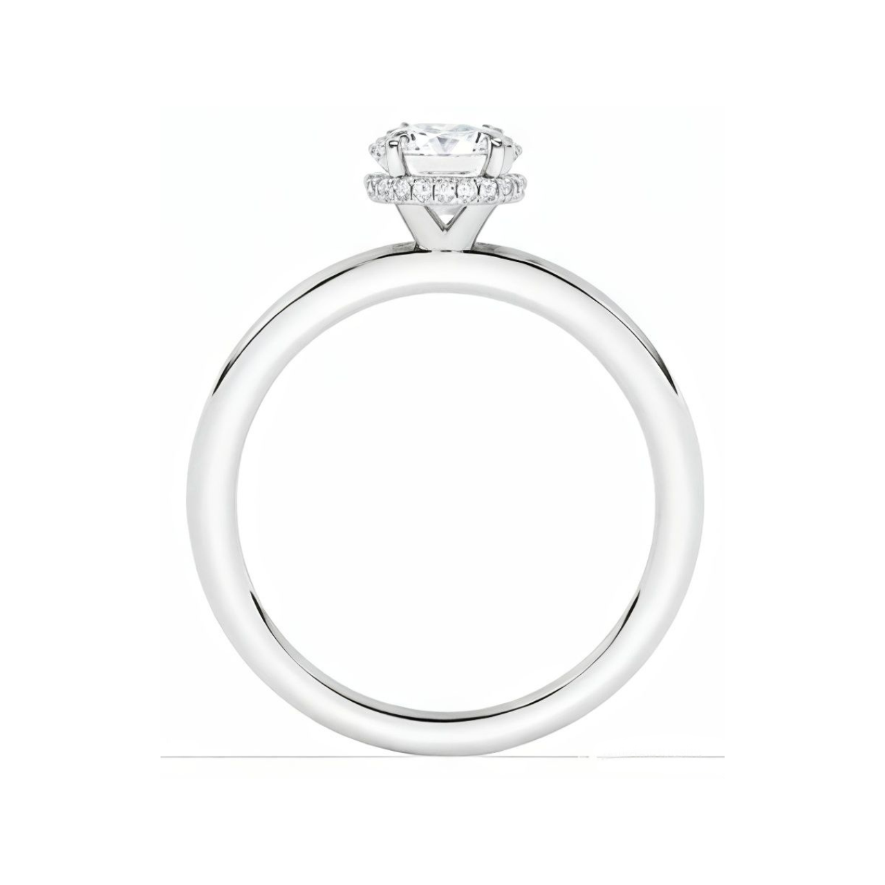 1.05 ctw Hidden Halo Round Solitaire Engagement Ring - ForevrGold | Los Angeles
