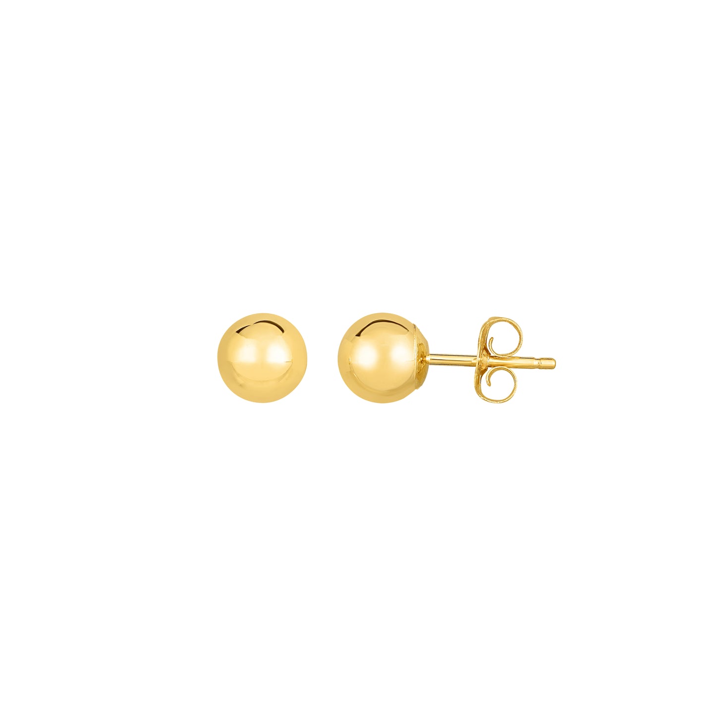 14K yellow gold ball stud earrings
