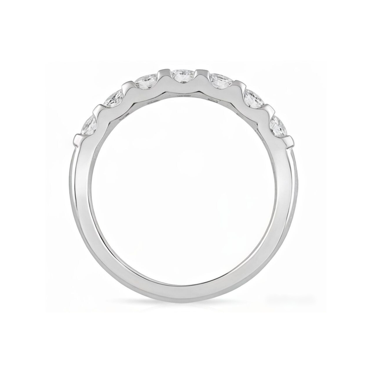 Seven Stone Round Band - ForevrGold | Los Angeles