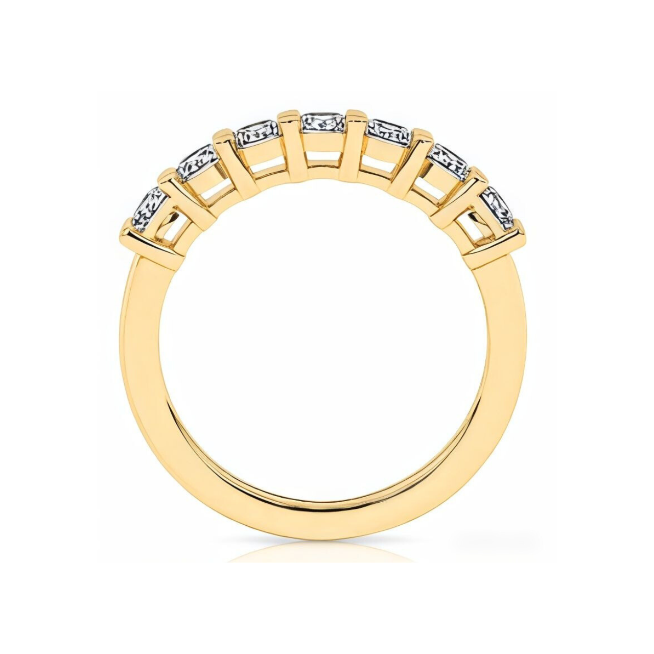 Seven Stone Prong Set Round Band - ForevrGold | Los Angeles