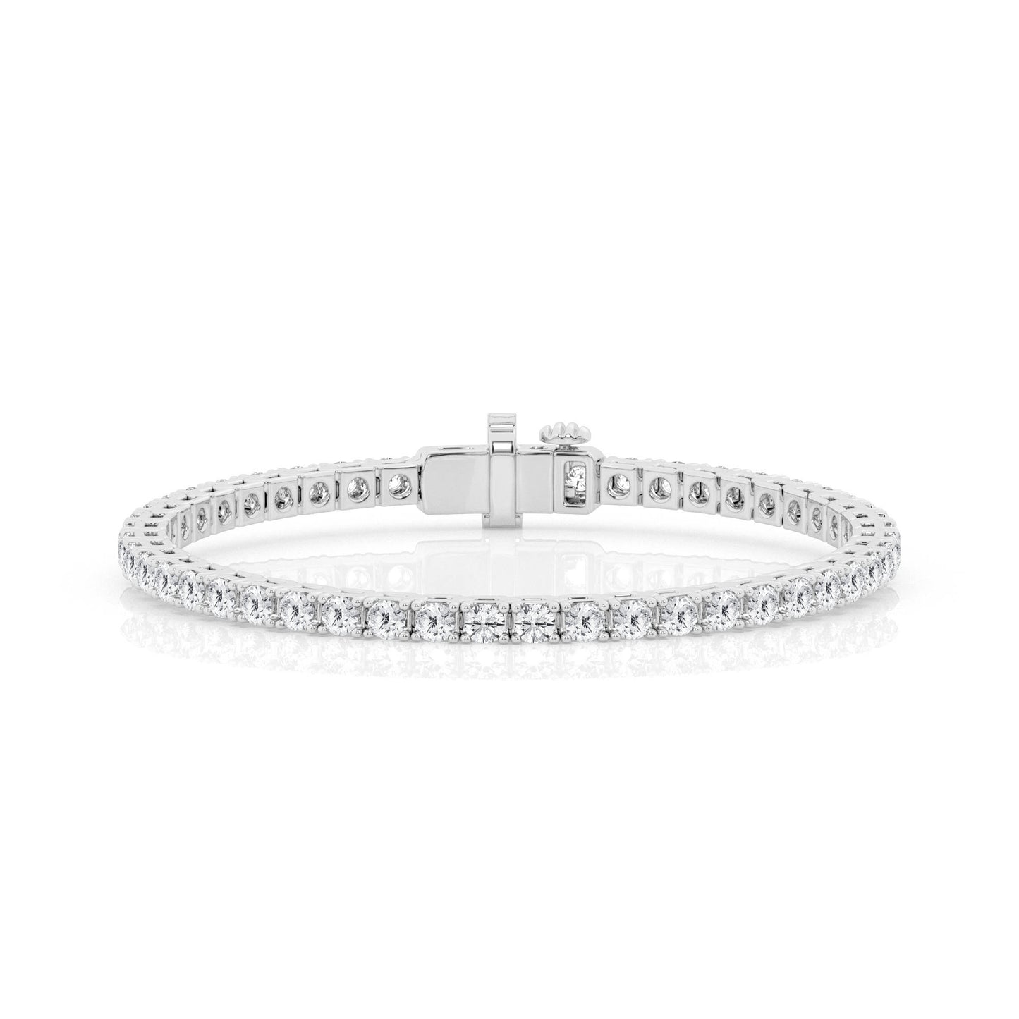 Lab Grown Diamond Tennis Bracelet Round 4ct - ForevrGold | Los Angeles