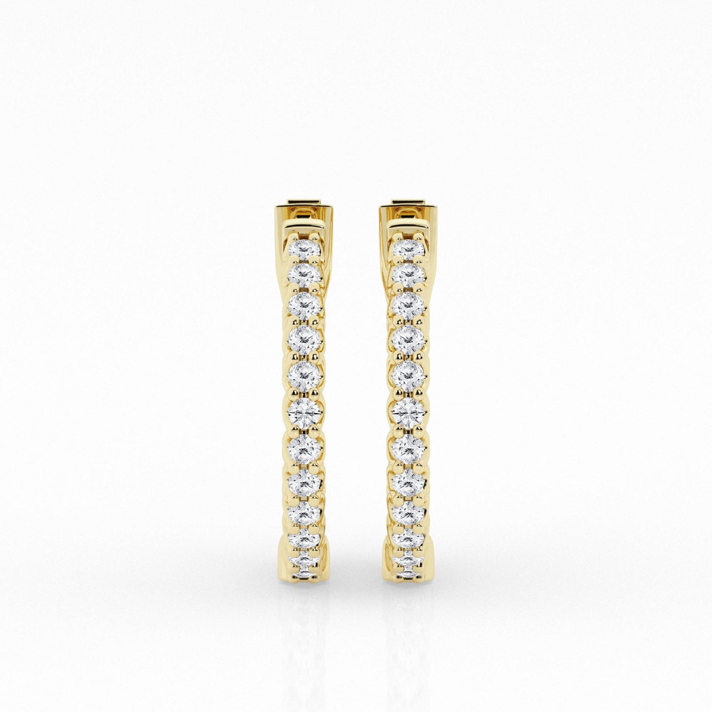 Lab Grown Diamond Hoops Yellow Gold 1 ctw - ForevrGold | Los Angeles