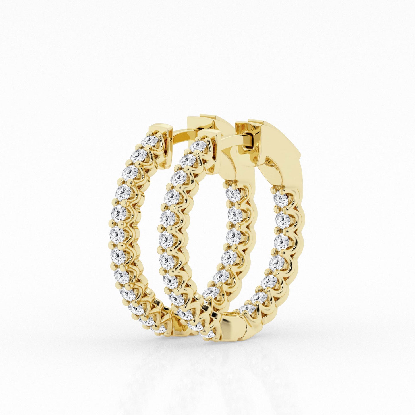 Lab Grown Diamond Hoops Yellow Gold 1 ctw - ForevrGold | Los Angeles