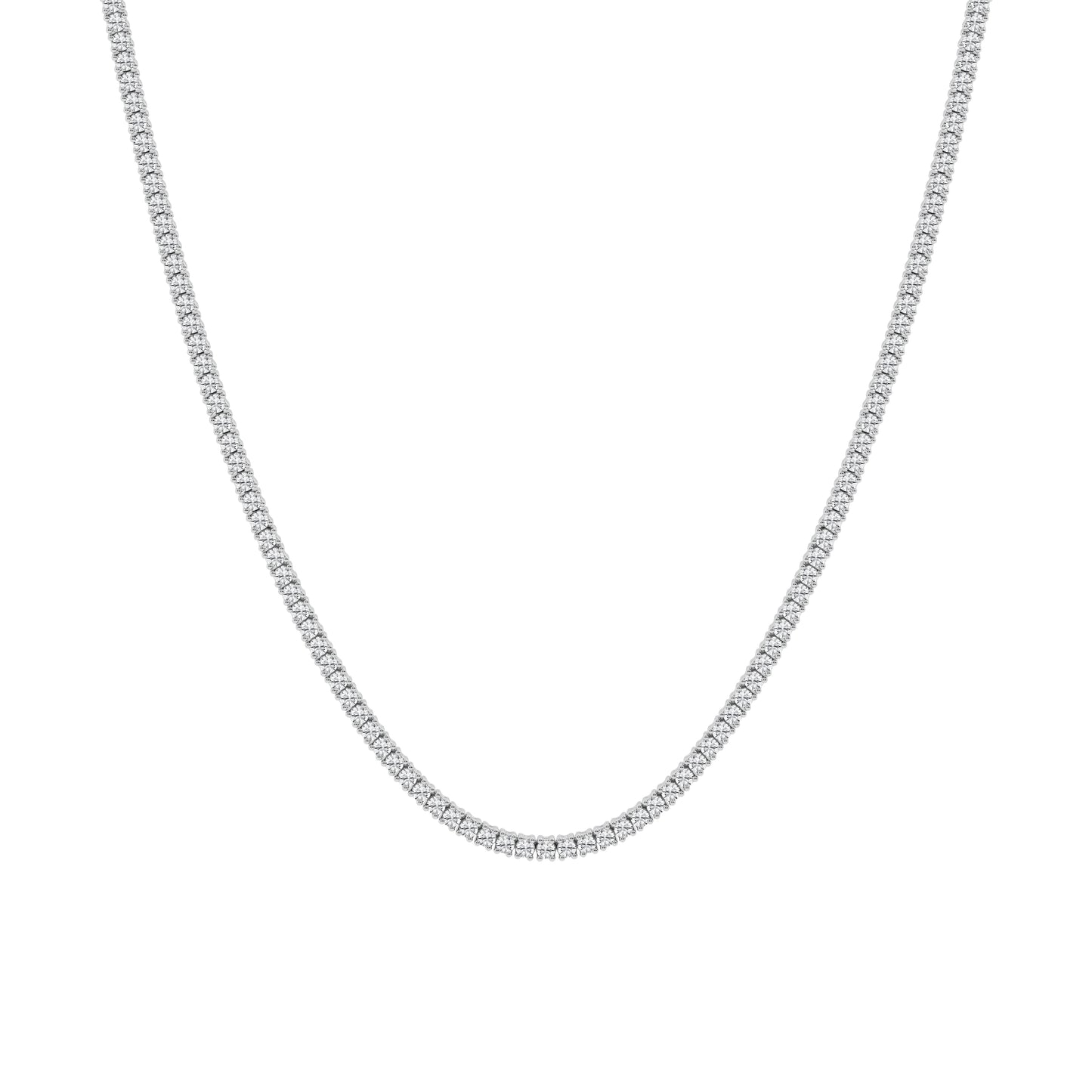 7 ctw Lab Grown Diamond Round Tennis Necklace - ForevrGold | Los Angeles