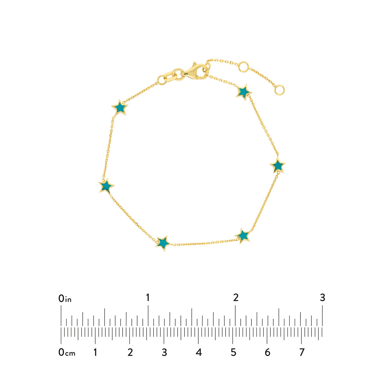 Star Enamel Station Bracelet - Turquoise - ForevrGold | Los Angeles