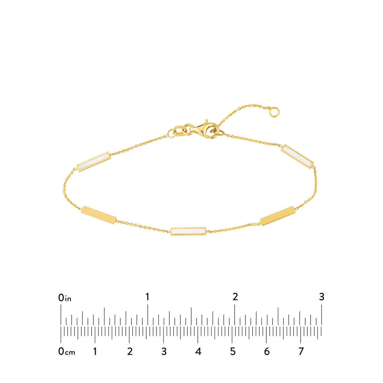 Bar Enamel Station Bracelet - White - ForevrGold | Los Angeles