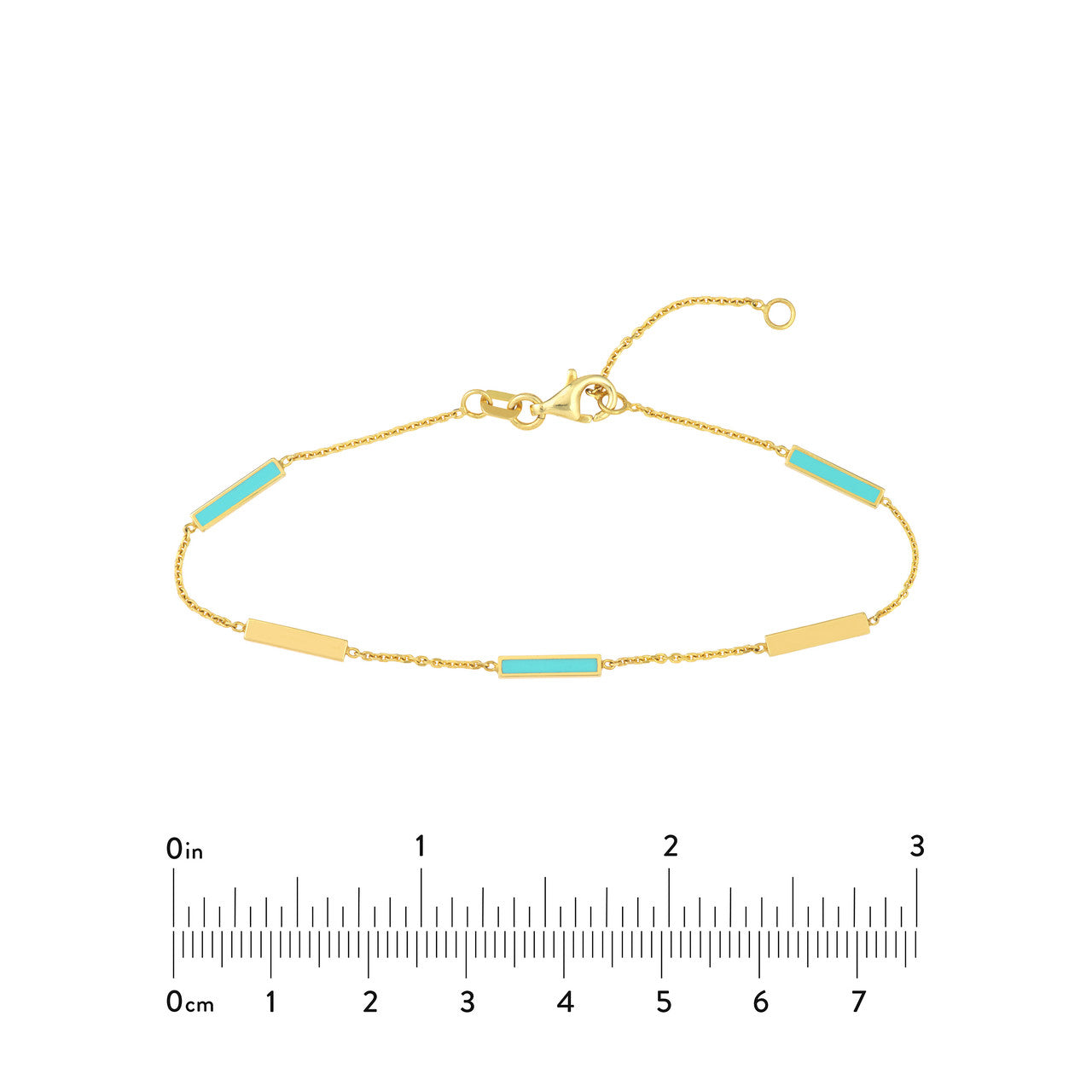 Bar Enamel Station Bracelet - Turquoise - ForevrGold | Los Angeles