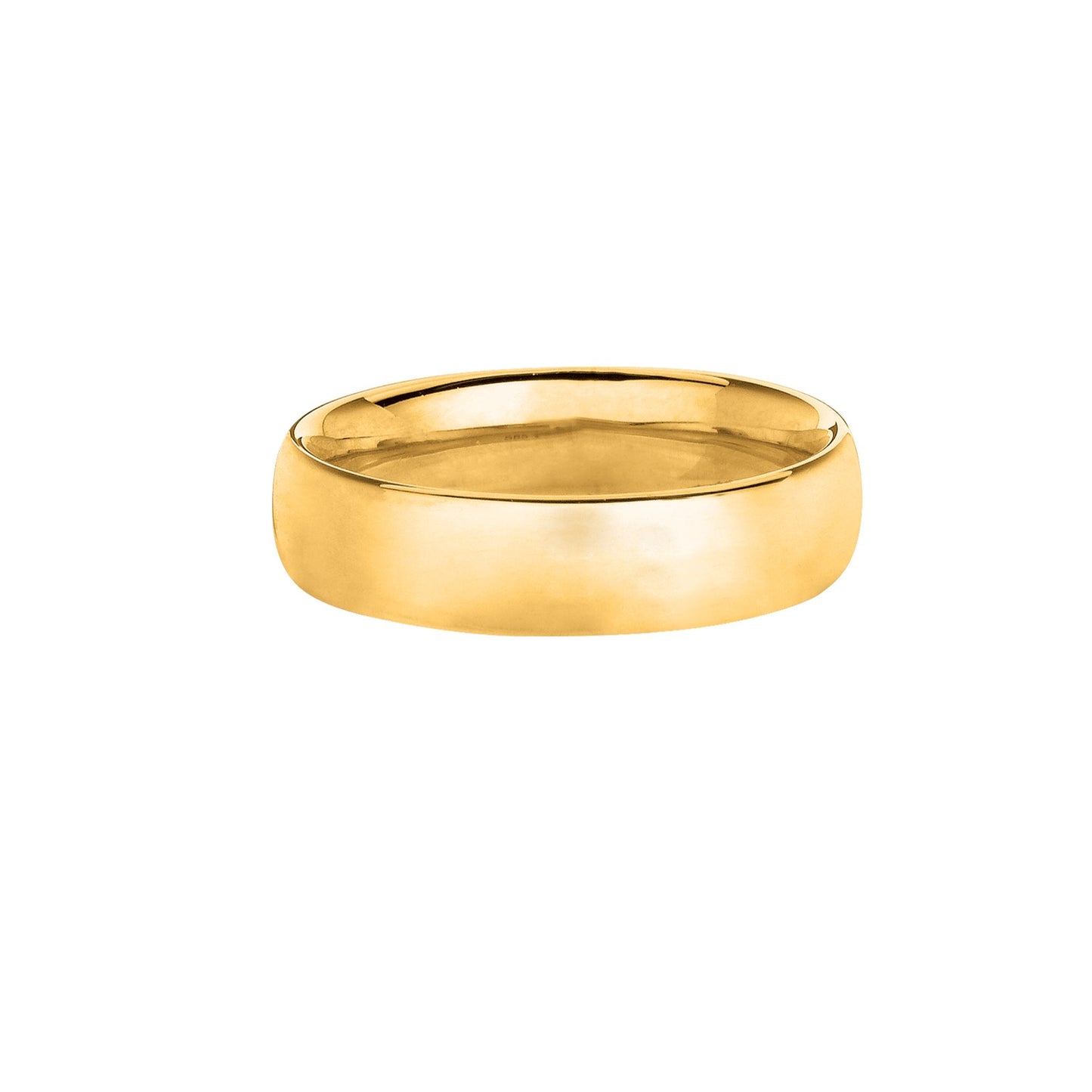 14k yellow gold 6mm classic wedding band ring