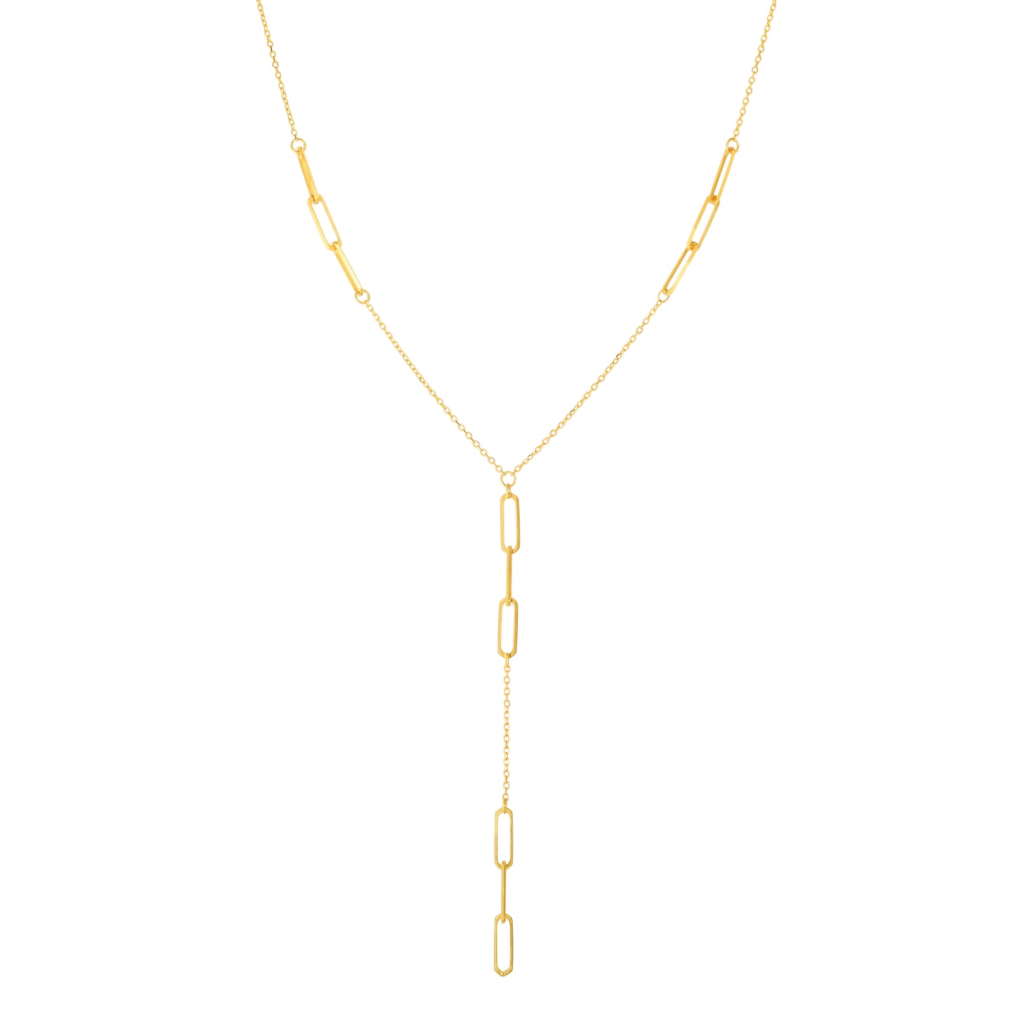 Paperclip Lariat Necklace - ForevrGold | Los Angeles