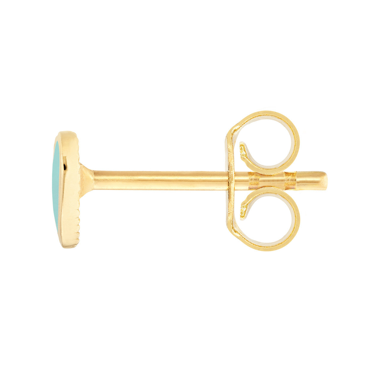 Enamel Heart Studs - Turquoise - ForevrGold | Los Angeles