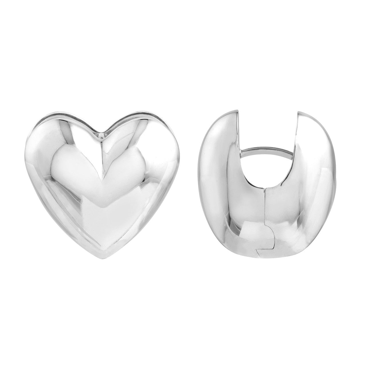 Puffy Heart Clip Earrings
