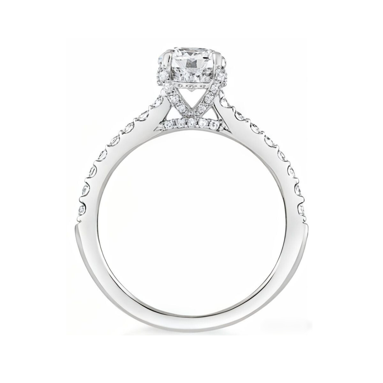 2.31 ctw Hidden Halo Round Engagement Ring