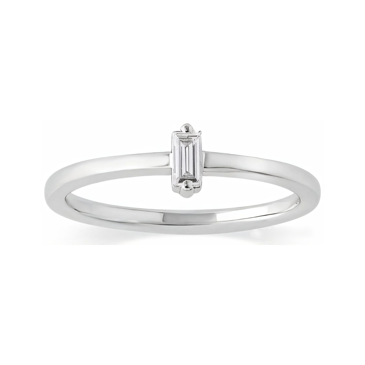 Mini Baguette Solitaire Band