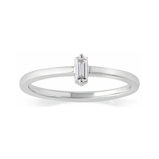 Mini Baguette Solitaire Band