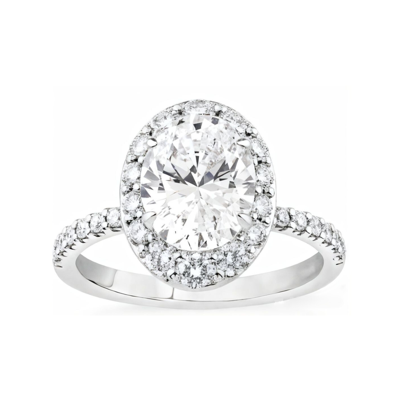 2.96 ctw Halo Oval Pave Engagement Ring