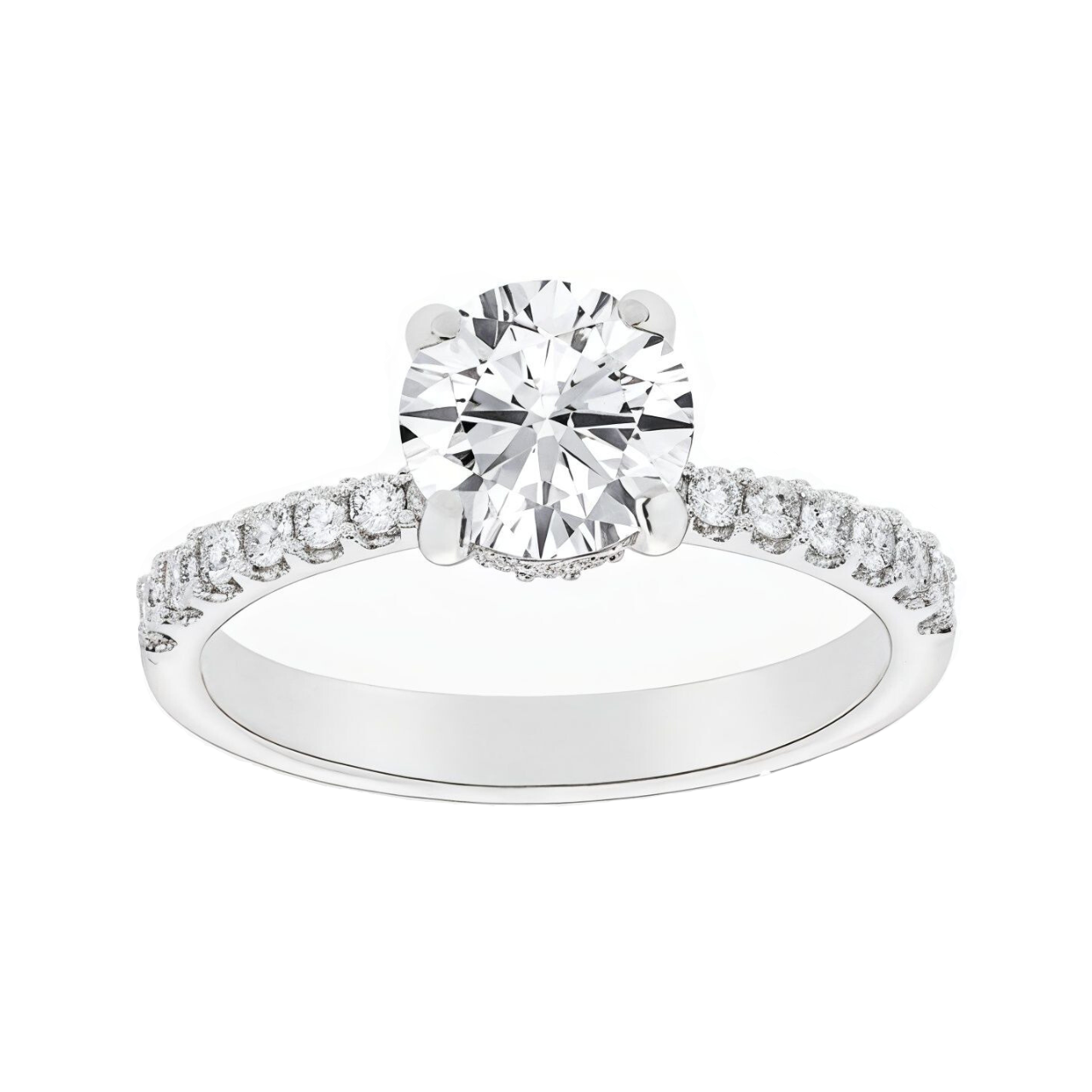 2.4 ctw Hidden Halo Round Brilliant Engagement Ring - ForevrGold | Los Angeles