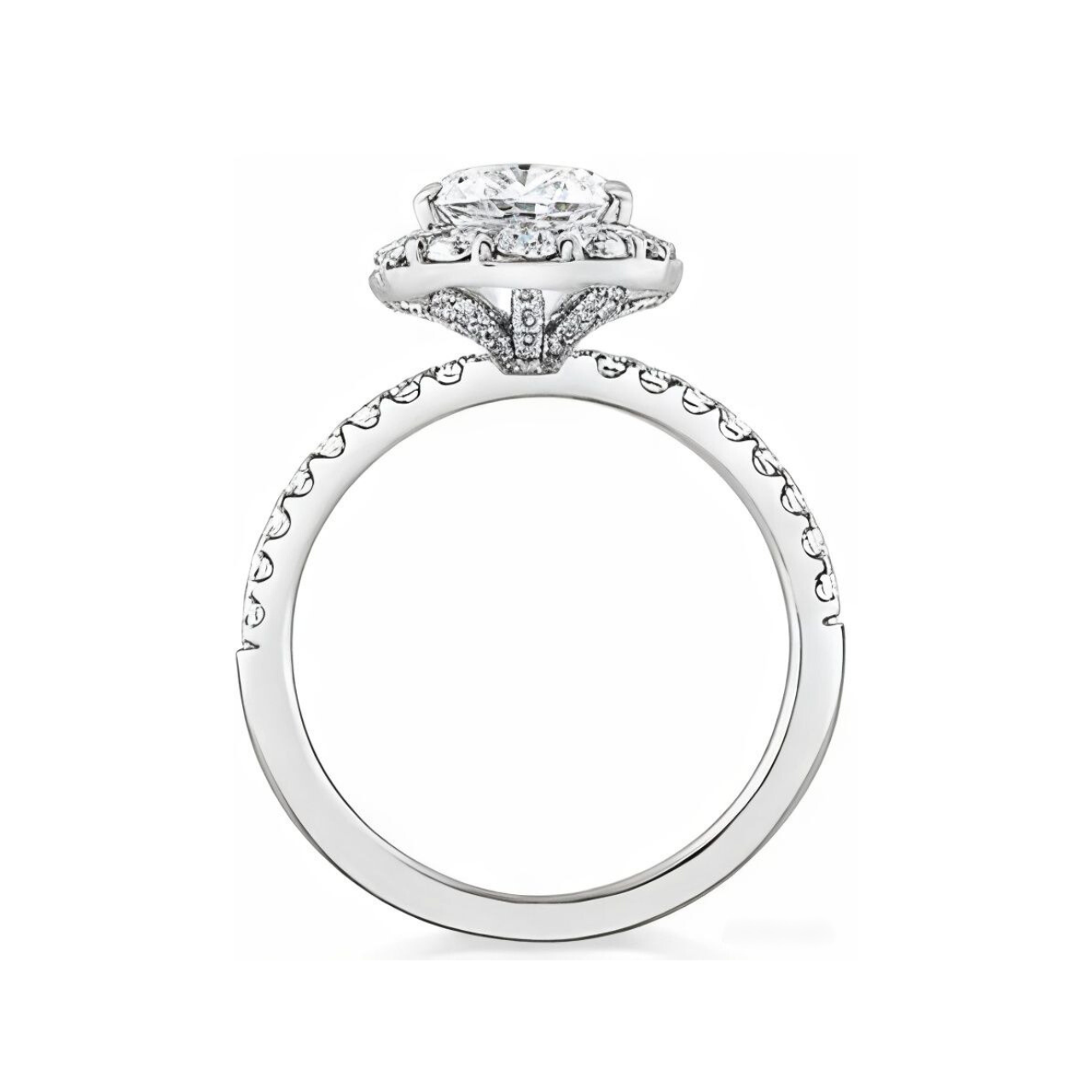 2.96 ctw Halo Oval Pave Engagement Ring