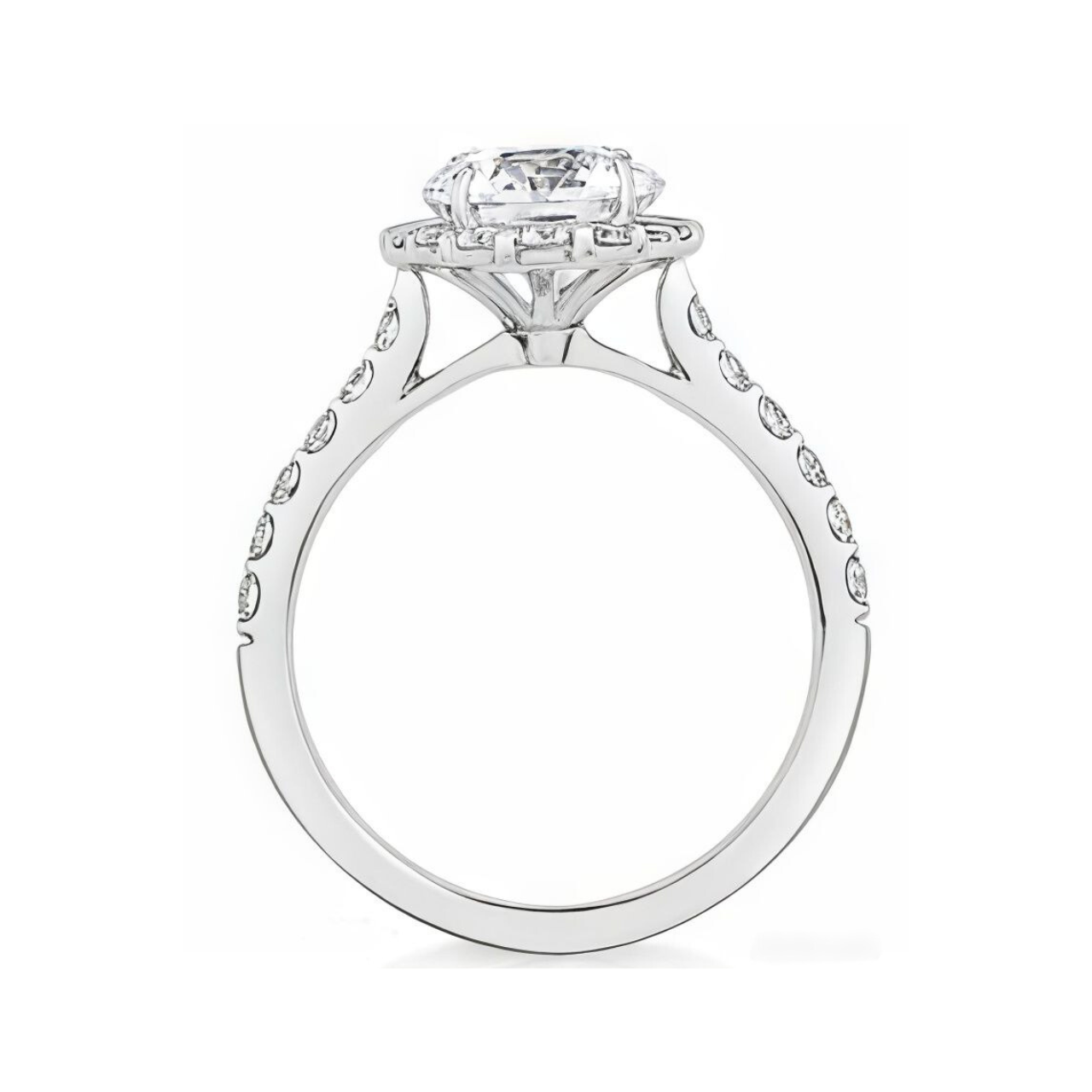 2.63 ctw Floral Halo Round Pave Engagement Ring