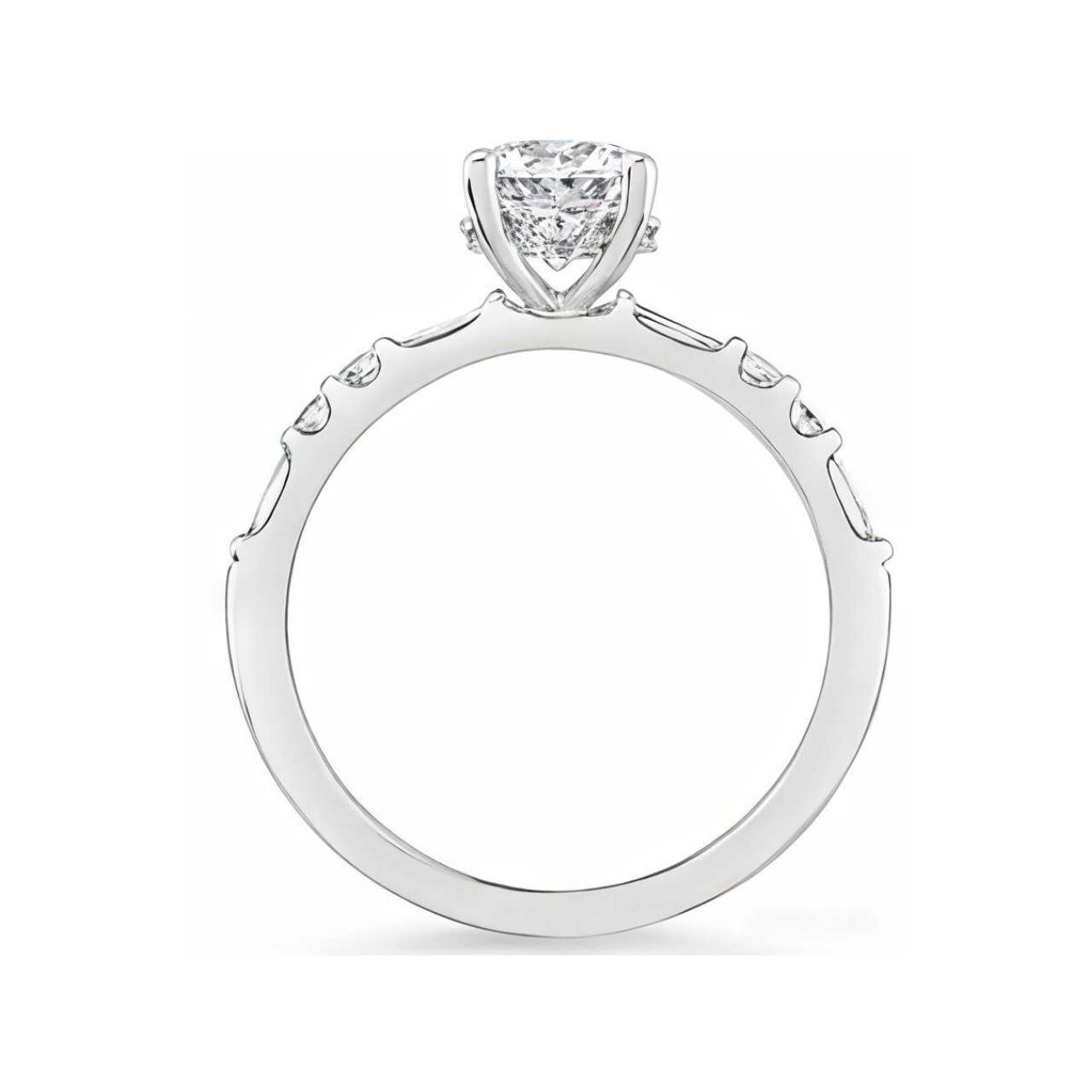 1.37 ctw Dash Dot Round Engagement Ring