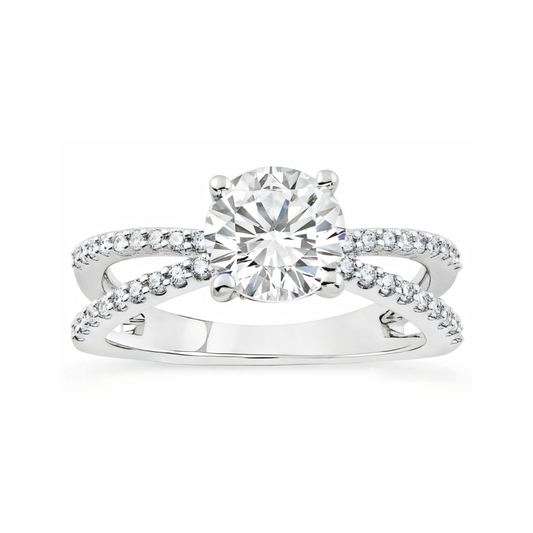 2.35 ctw Split Shank Pave Engagement Ring