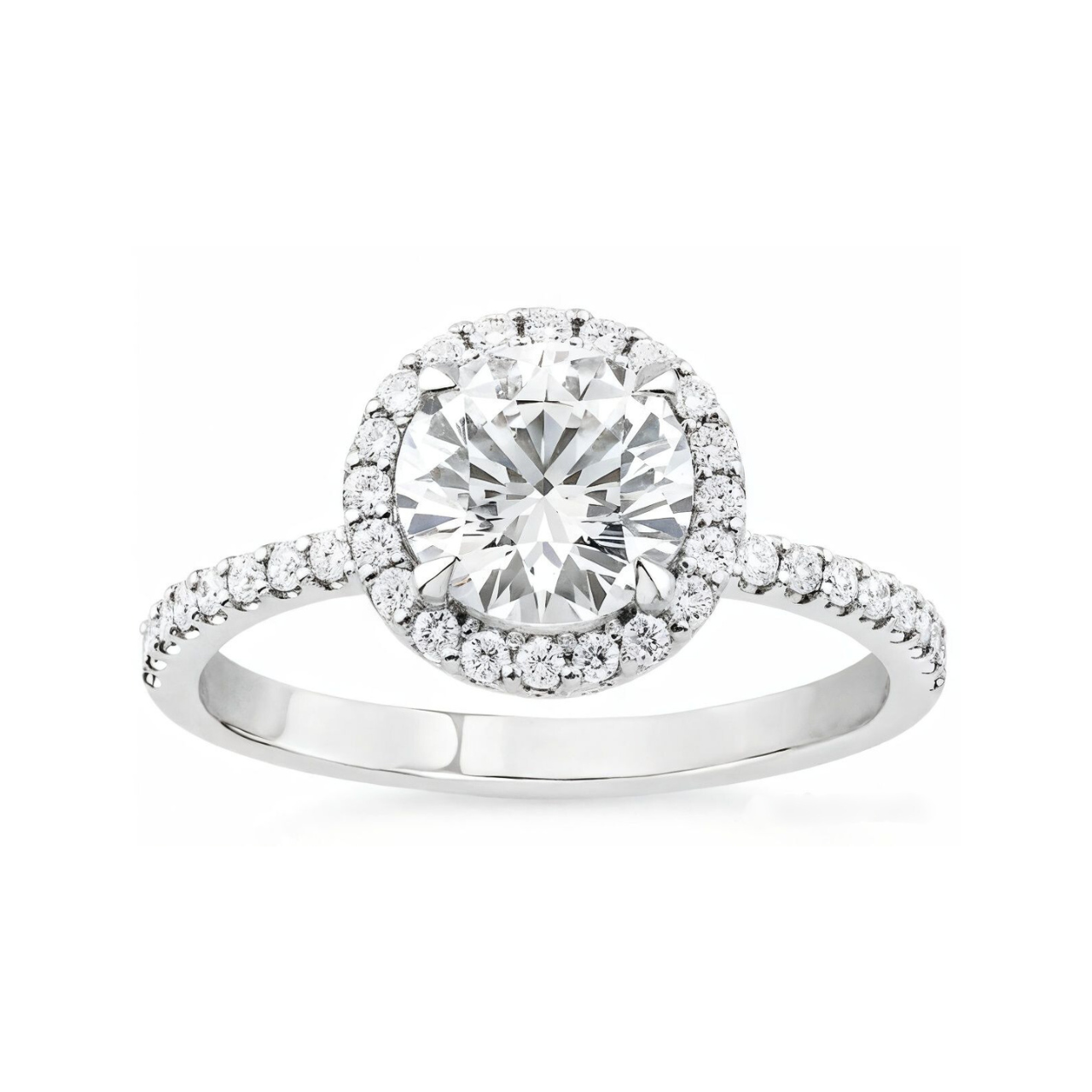 2.46 ctw Halo Pave Round Engagement Ring